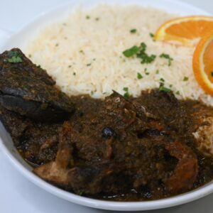 White Rice and (designer stew) Meal Bowl